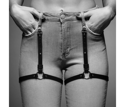 Bijoux Indiscrets Maze Shorts Garter Black Adjustable Vegan Design