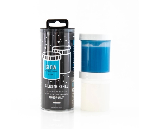 Clone-A-Willy Blue Glow Silicone Refill - Luminous Intimate Casting Kit Material