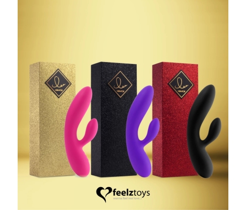 FeelzToys Lea Black Glitter Dual-Motor Intimate System Waterproof 202mm