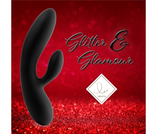 FeelzToys Lea Black Glitter Dual-Motor Intimate System Waterproof 202mm