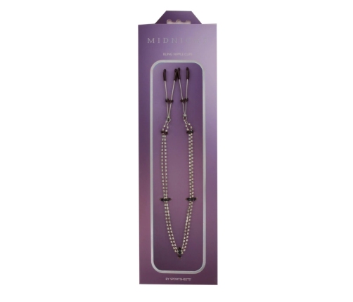 Sportsheets Sincerely Bling Adjustable Nipple Clips 50.8cm Black