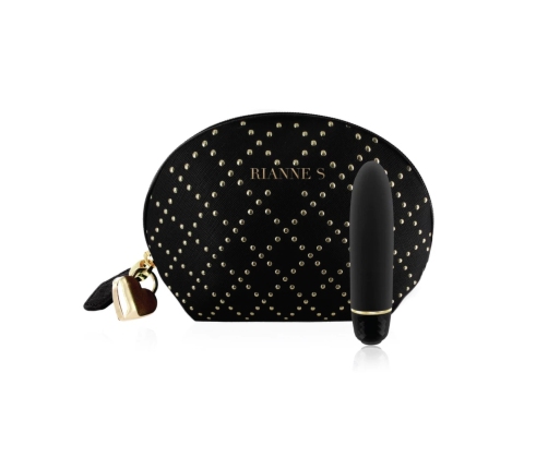 Rianne S Classique Stud Black - Compact Waterproof Intimate Massager 12cm