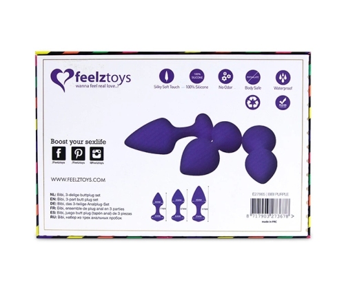 FeelzToys Bibi Set of 3 Silicone Intimate Plugs Purple