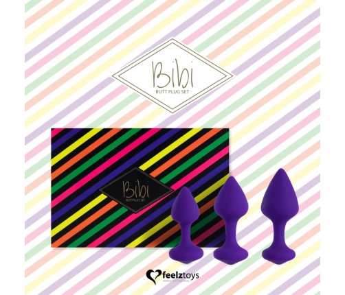 FeelzToys Bibi Set of 3 Silicone Intimate Plugs Purple