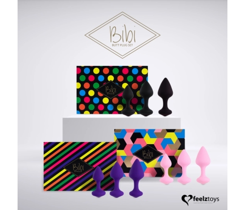 FeelzToys Bibi Plug Set Black - 3 Sizes, Soft Silicone, Tapered Design
