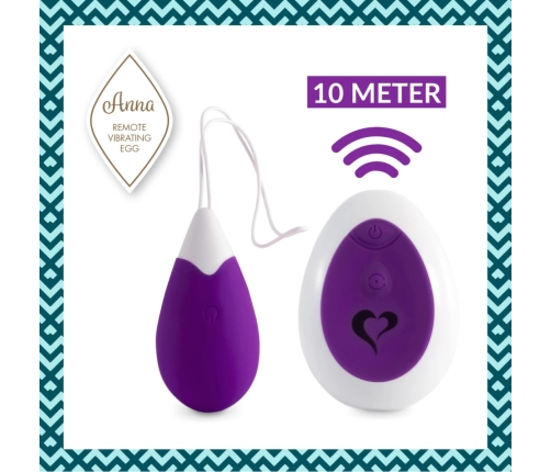 FeelzToys Anna Deep Purple Wireless Vibrating Egg, 10 Modes, USB