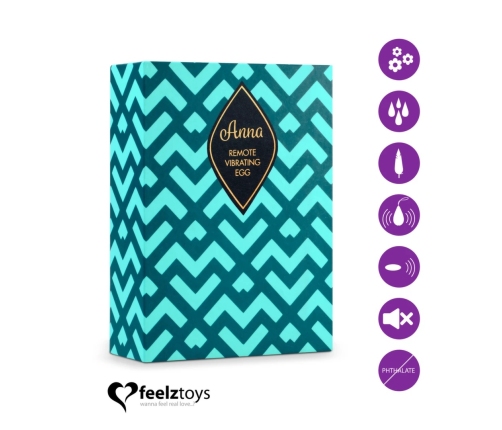 FeelzToys Anna Deep Purple Wireless Vibrating Egg, 10 Modes, USB