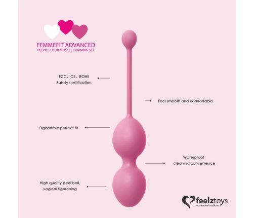 FeelzToys FemmeFit Advanced Pelvic Muscle Training Set 3 pcs - Silicone Weighted Balls