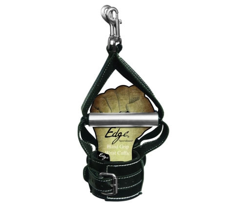 Sportsheets Edge Adjustable Leather Hand Grip Wrist Cuffs with Handles
