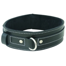 Sportsheets Edge Adjustable Leather Collar with Soft Lining Black