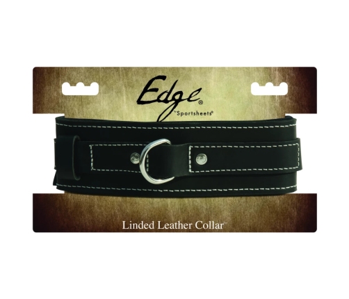 Sportsheets Edge Adjustable Leather Collar with Soft Lining Black