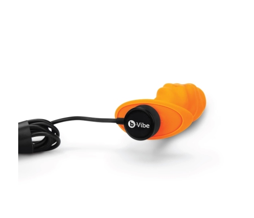 b-Vibe Swirl Texture Plug Orange - Silicone, 6 Modes, 13.5 cm
