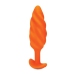 b-Vibe Swirl Texture Plug Orange - Silicone, 6 Modes, 13.5 cm