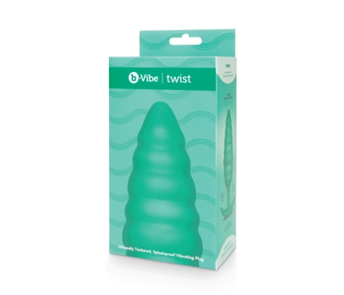 b-Vibe Twist Plug Green - Textured Silicone Intimate System 15.3cm