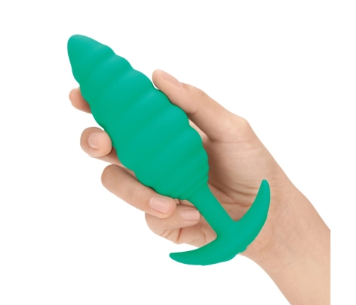 b-Vibe Twist Plug Green - Textured Silicone Intimate System 15.3cm