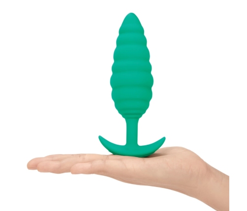 b-Vibe Twist Plug Green - Textured Silicone Intimate System 15.3cm