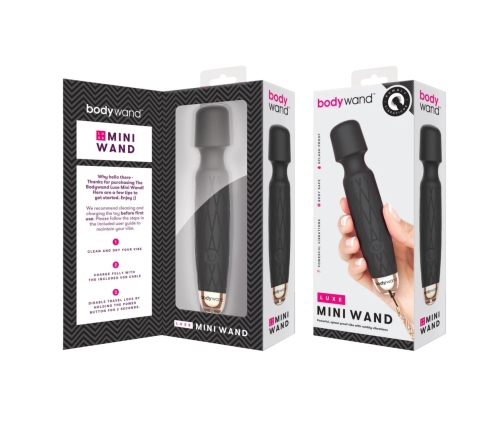 Bodywand Luxe Mini USB Wand Massager Black Flexible Head 7 Modes