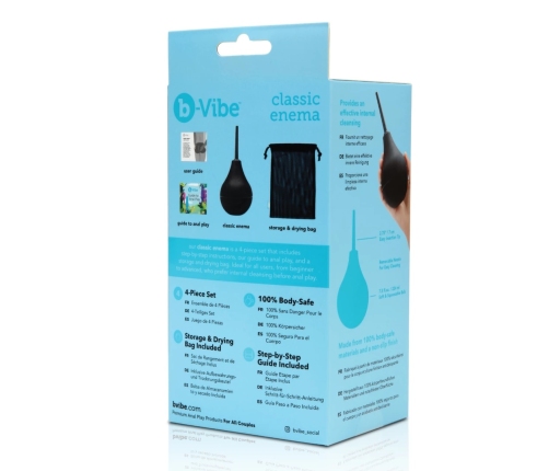 b-Vibe Classic Enema Set - Soft Silicone Hygiene System 225 ml Blue