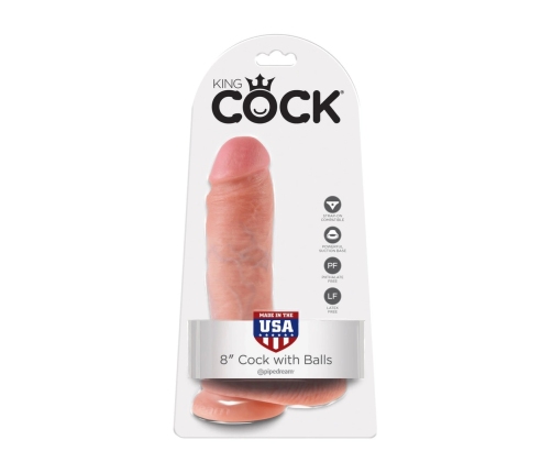 King Cock - Cock 8 Inch with Balls Flesh