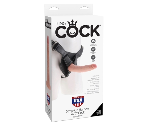 King Cock - Strap-On Harness with 7 Inch Cock Flesh