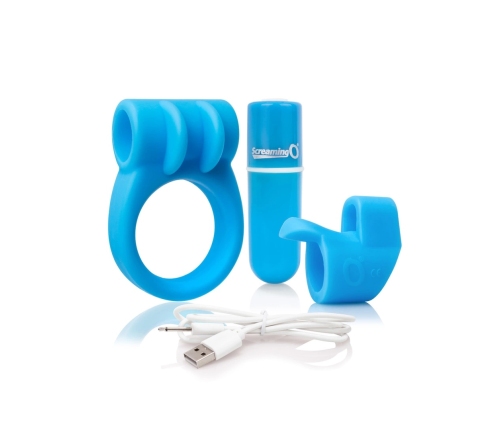 The Screaming O Charged CombO Kit #1 Blue - Multifunction Rechargeable Set