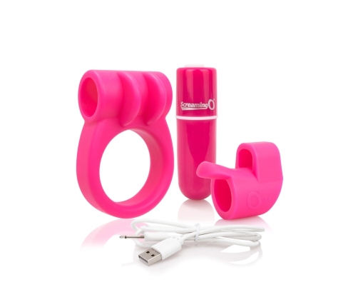 The Screaming O Charged CombO Kit #1 Pink - Multifunctional Rechargeable Set