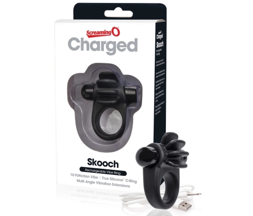 The Screaming O Charged Skooch Black - Rechargeable Silicone Ring