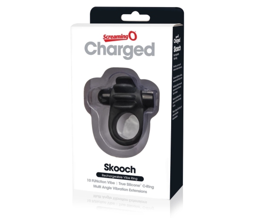 The Screaming O Charged Skooch Black - Rechargeable Silicone Ring