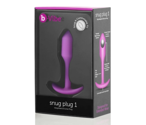 b-Vibe Snug Plug 1 Fuchsia Weighted Silicone Anal System 2x9.4cm