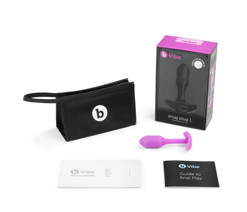 b-Vibe Snug Plug 1 Fuchsia Weighted Silicone Anal System 2x9.4cm