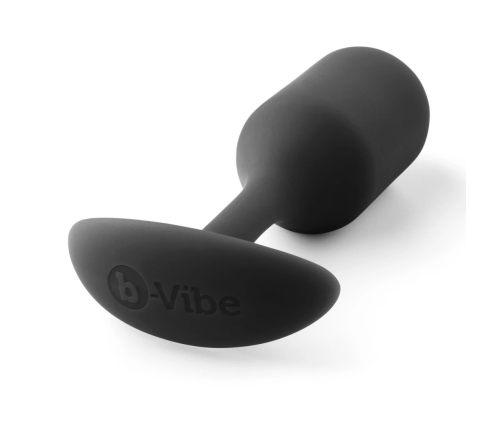 b-Vibe Snug Plug 2 Black Weighted Silicone Intimate Trainer 114g 3x11.4cm