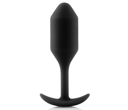 b-Vibe Snug Plug 2 Black Weighted Silicone Intimate Trainer 114g 3x11.4cm