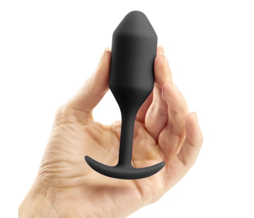b-Vibe Snug Plug 2 Black Weighted Silicone Intimate Trainer 114g 3x11.4cm