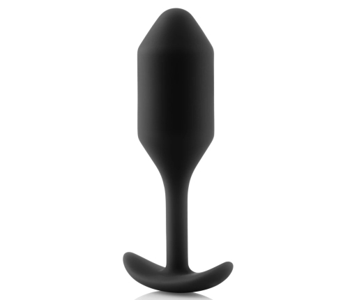 b-Vibe Snug Plug 2 Black Weighted Silicone Intimate Trainer 114g 3x11.4cm