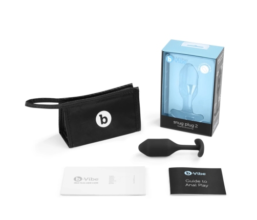 b-Vibe Snug Plug 2 Black Weighted Silicone Intimate Trainer 114g 3x11.4cm