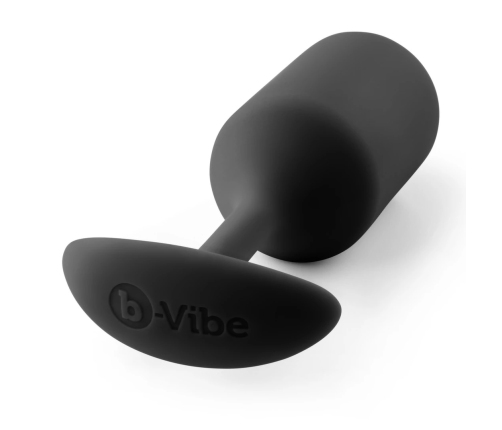 b-Vibe Snug Plug 3 Black Weighted Silicone Anal Model 180g 3.6x12.7cm