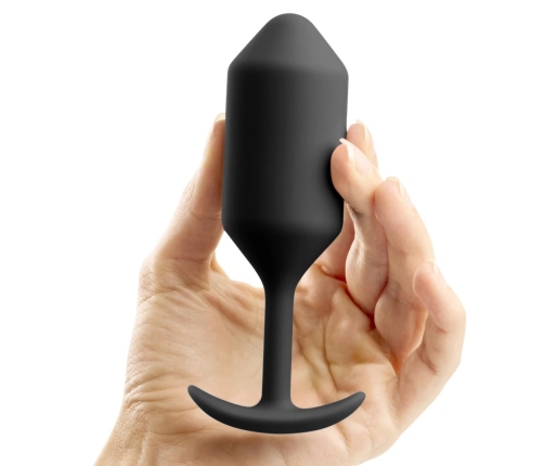 b-Vibe Snug Plug 3 Black Weighted Silicone Anal Model 180g 3.6x12.7cm