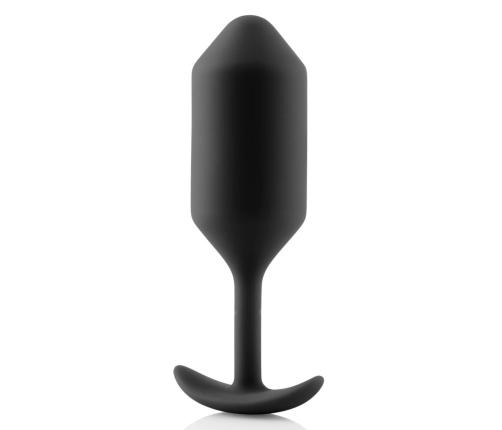 b-Vibe Snug Plug 3 Black Weighted Silicone Anal Model 180g 3.6x12.7cm
