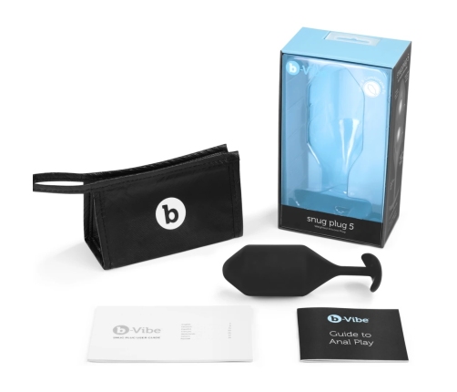 b-Vibe Snug Plug 5 Black Weighted Silicone Intimate Plug 350g 16cm