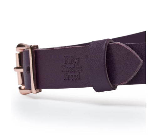 Fifty Shades Freed Cherished Collection Luxury Leather Blindfold Purple