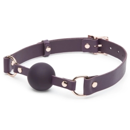 Fifty Shades Freed Cherished Collection Leather Ball Gag Purple & Rose Gold