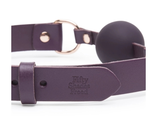 Fifty Shades Freed Cherished Collection Leather Ball Gag Purple & Rose Gold