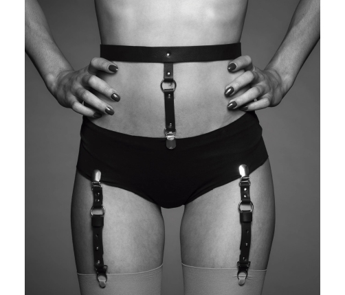 Bijoux Indiscrets MAZE Adjustable Suspender Belt Black Vegan Leather