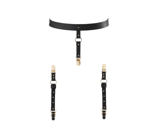 Bijoux Indiscrets MAZE Adjustable Suspender Belt Black Vegan Leather