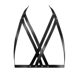 Bijoux Indiscrets MAZE Adjustable Halter Harness Black Vegan Leather