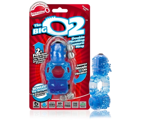 The Screaming O Big O 2 Blue Dual Motor Intimate Ring