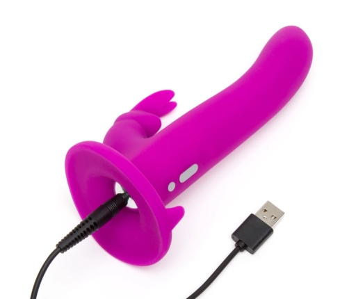 Happy Rabbit - Vibrating Strap-On Harness Set Purple