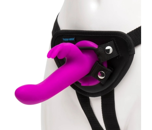 Happy Rabbit - Vibrating Strap-On Harness Set Purple