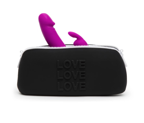 Happy Rabbit - LOVE Storage Zip Bag Medium Black