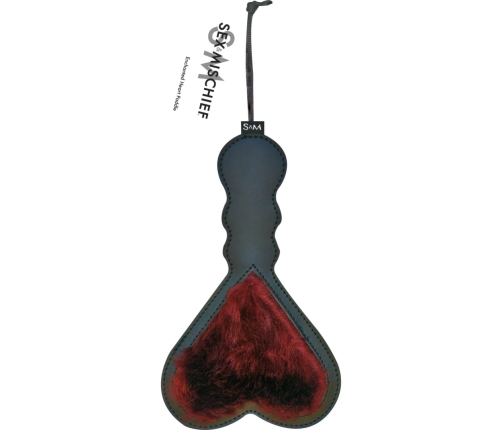 S&M Enchanted Heart Paddle Dual-Sided Vegan Burgundy 26cm